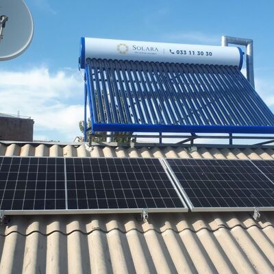 Installation of solar panels and water heater